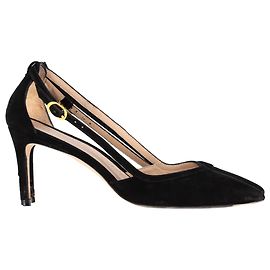 Stuart Weitzman Anny Cutout Pompes en Suède Noir Noir