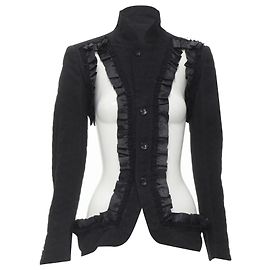 Comme Des Garcons 2008 Runway Bad Taste Ruffle Cut Out Deconstructed Blazer S Black