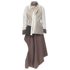 Comme Des Garcons Rara Giacca Gonna Patchwork Inside Out Comme Des Garçons Vintage 1998 S Marrone Beige
