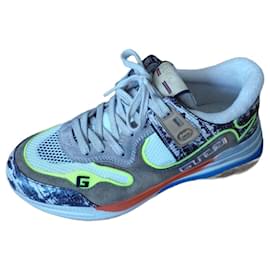 Gucci-GUCCI SNEAKERS IN LEATHER & MULTICOLOR MESH. LIMITED EDITION-Multiple colors