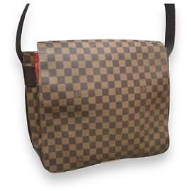 2002’ Vintage Louis Vuitton Naviglio Handbag Damier Ebene/Red Brown Red