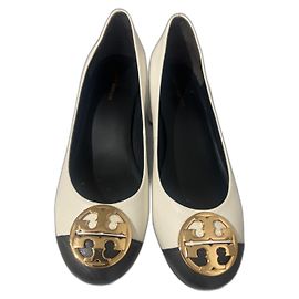 Tory Burch High Heels aus Leder schwarz weiß Größe 36 Schwarz Weiß