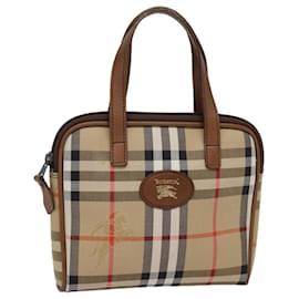Autre Marque-Burberrys Nova Check Hand Bag Canvas Beige Auth yk14515-Beige