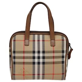 Autre Marque-Burberrys Nova Check Hand Bag Canvas Beige Auth yk14515-Beige
