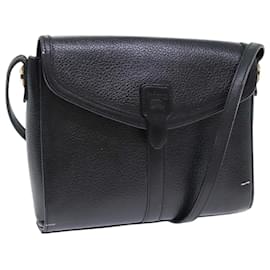 Autre Marque-Burberrys Shoulder Bag Leather Black Gold Auth bs17822-Black,Golden