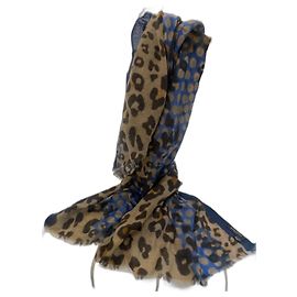 Cachecol Givenchy de lã com padrão de leopardo multicolorido Outro