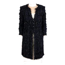 Chanel Black Lesage Tweed Coat / Jacket Black