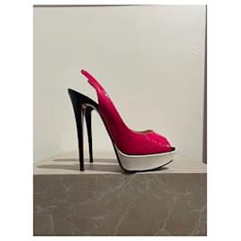 Christian Louboutin-CHRISTIAN LOUBOUTIN Talons T.EU 40 Cuir verni-Rose