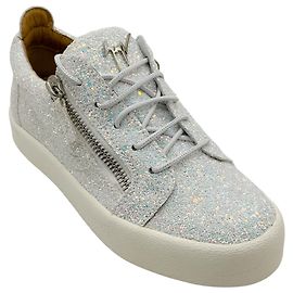 Sneakers basse in glitter di latte Giuseppe Zanotti Bianco