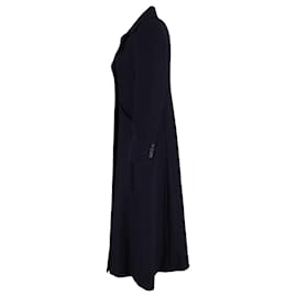 Max Mara- Max Mara Double-Breasted Flare Coat in Navy Blue Wool-Blue,Navy blue