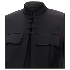 Christian Dior-Christian Dior John Galliano 1999 Runway Black Mao Mandarin Collar Jacket Fr38 M-Black