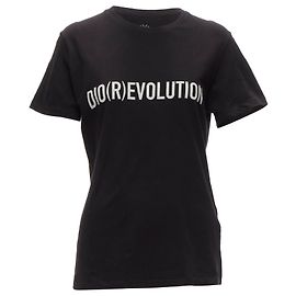 Camiseta de algodón y lino negro con estampado de logo Diorevolution Christian Dior M Negro