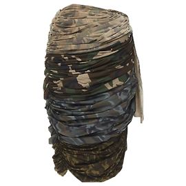 Comme Des Garcons FALDA RIZADA CAMUFLAJE AZUL VERDE DE ALGODÓN NYLON MEZCLADO COMME DES GARÇONS 2005 Verde