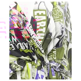 Balenciaga-Balenciaga 2019 Cover Girl Magazine Tabloid V Neck Gathered Mini Dress Fr34 Xs-Other