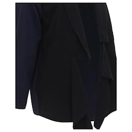 Comme Des Garcons-Comme Des Garcons 1980'S Vintage Deconstructed Black Navy Drape Front Blazer M-Blue