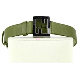 Fendi-Fendi Fendimania Stainless Steel Quartz Watch in Red Leather-Red,Dark red