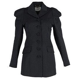 Erdem Blazer mit Puffärmeln und Polka-Dot-Muster Schwarz