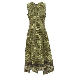 Comme Des Garcons Midi-Kleid aus Baumwolle mit grünem Camouflage-Punktmuster Comme Des Garçons 2000 Größe M Grün