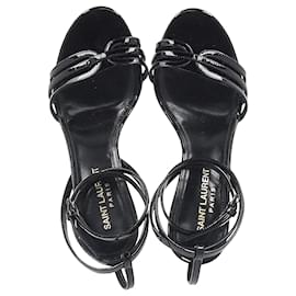 Saint Laurent-Saint Laurent Ankle Strap Sandals in Black Patent Leather-Black