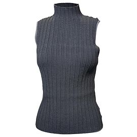Ärmelloser Rollkragenpullover Theory aus grauer Wolle Grau