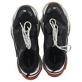 Balenciaga-Balenciaga Triple S Sneakers in Black Polyester-Black