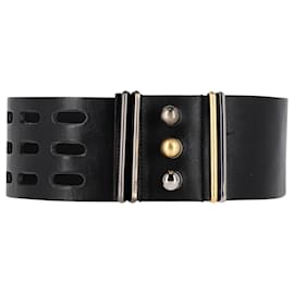 Fendi- Fendi Thick Buckled Waist Belt in Black Leather-Black