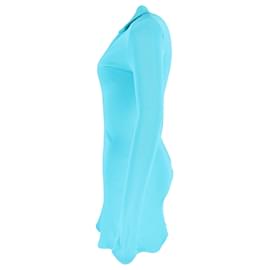 Mach & Mach-Mach & Mach Bow-Embellished Stretch-Jersey Mini Dress in Light Blue Viscose-Blue,Light blue