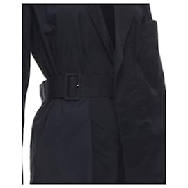 Comme Des Garcons-Comme Des Garcons Vintage 1980S Black Asymmetric Belted Deconstructed Blazer  M-Black