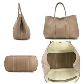 Hermès-Sac à main tote en cuir gris Etoupe d'Hermès-Taupe