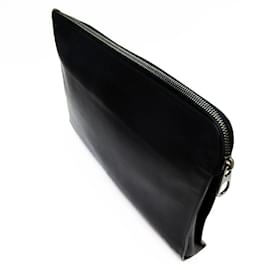 Bottega Veneta-Bottega Veneta Leather Clutch Bag-Black,Khaki