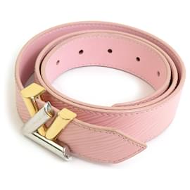 Louis Vuitton-Louis Vuitton Epi Santur Belt-Silvery,Pink,Golden