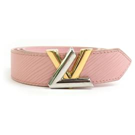Louis Vuitton-Louis Vuitton Epi Santur Belt-Silvery,Pink,Golden