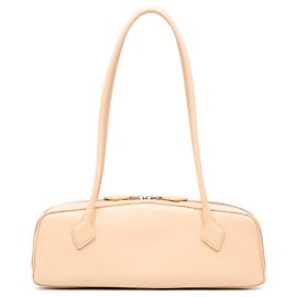Bolsa de ombro Le Teckel em cabra marrom média ALAÏA Marrom Bege