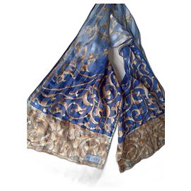 Autre Marque Vakko Seidenschal Blau Blau