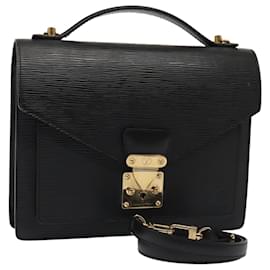 Louis Vuitton-LOUIS VUITTON Epi Monceau 28 Hand Bag Black M52122 LV Auth tb1181-Black