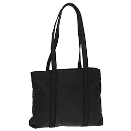 PRADA Tote Bag Nylon Silber Schwarz Auth bs17886 Schwarz Silber