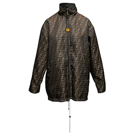 Fendi-Brown & Black Fendi Zucca Reversible Nylon Jacket Size US XL-Brown
