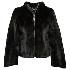 Dolce & Gabbana-Black Dolce & Gabbana Mink Fur Zip Jacket Size US XS/S-Black