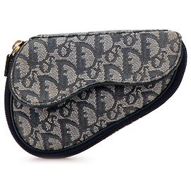 Blue Dior Oblique Saddle Pouch Blue