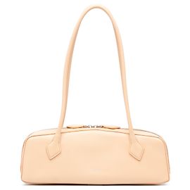 Beige ALAÏA Medium Goatskin Le Teckel Shoulder Bag Beige