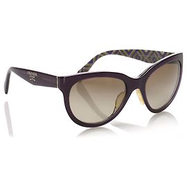 Schwarze Prada runde getönte Sonnenbrille Schwarz