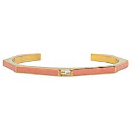 Fendi-Gold Fendi Gold Plated Enamel Bangle Costume Bracelet-Golden