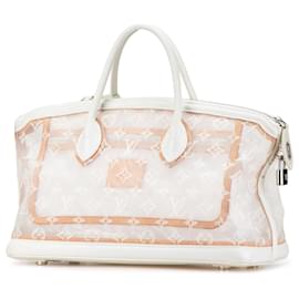 Louis Vuitton-White Louis Vuitton Monogram Transparence Lockit East-West Handbag-White