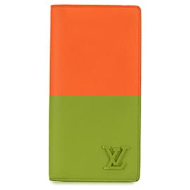 Louis Vuitton-Orange Louis Vuitton Aerogram Brazza Wallet-Orange