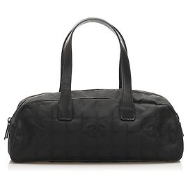 Black Chanel New Travel Line Canvas Handbag Bag Black