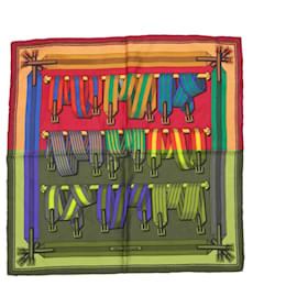 Hermès-HERMES Scarves T.  Silk-Red