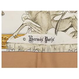 Hermès-HERMES Scarves T.  Silk-Beige