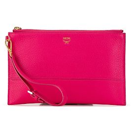 Pink MCM Leather Milla Pouch Pink