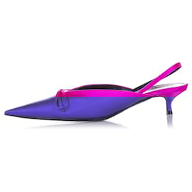 Balenciaga-Pink Balenciaga Knife Slingback Satin Mule-Pink