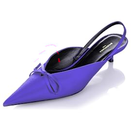 Balenciaga-Pink Balenciaga Knife Slingback Satin Mule-Pink